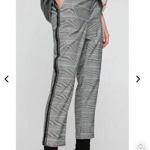 Zara Plaid Side Stripe Trousers Pants | Size M | NWT Check Workwear Street Style